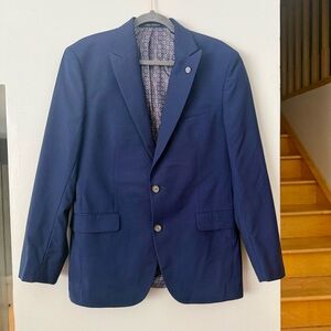 Ted Baker Power Dressing Royal Blue Pin-Striped Sport Coat Blazer Jacket